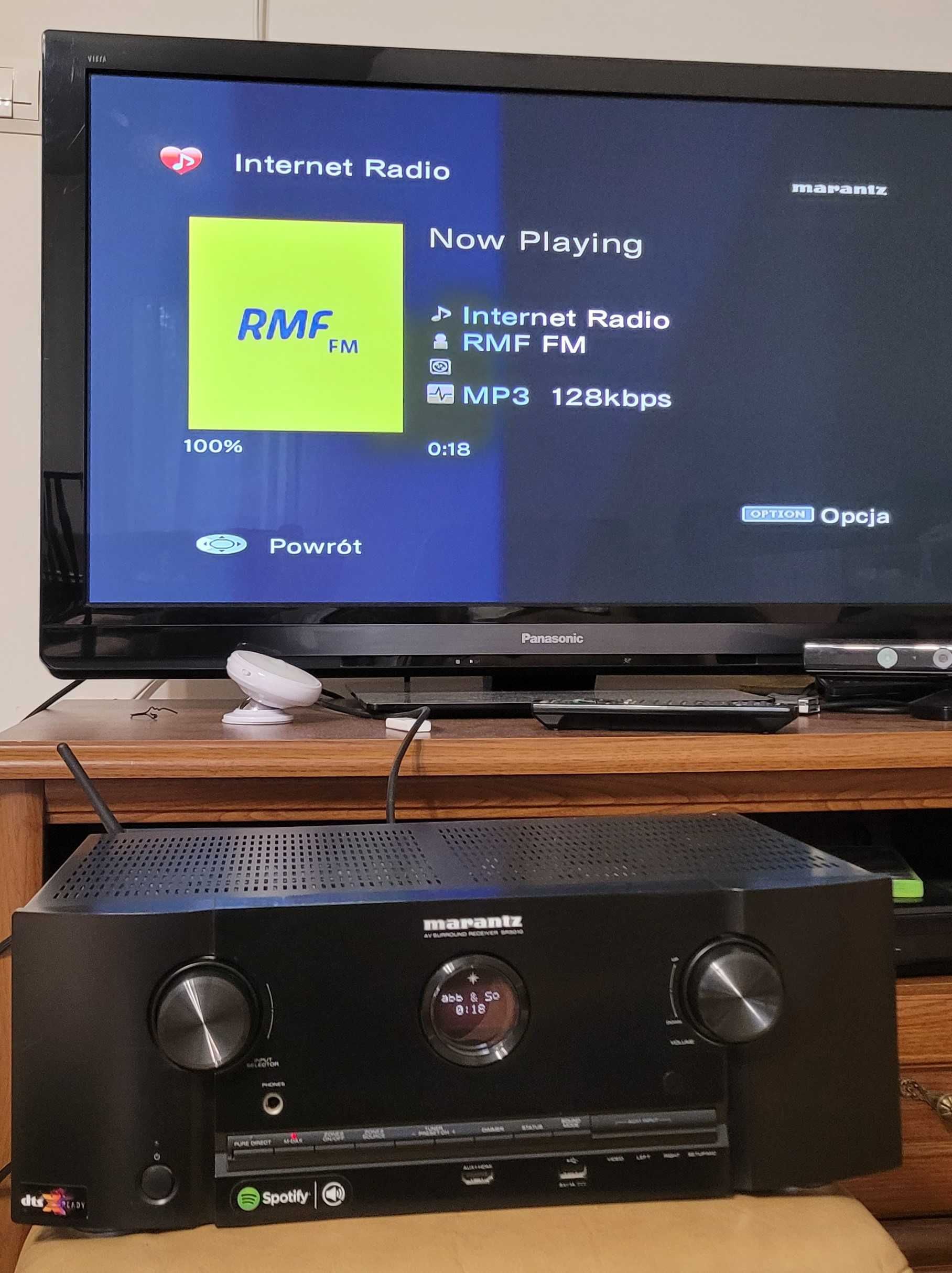 Amplituner 7.2 Marantz SR5010 ATMOS WiFi BT SPOTIFY zestaw fabryczny