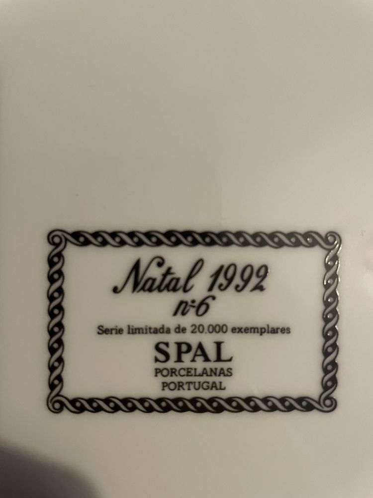 SPAL - Coleção Natal - Prato n6, Natal 1992 Edição