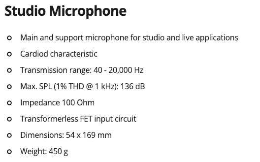 microfone behringer C1