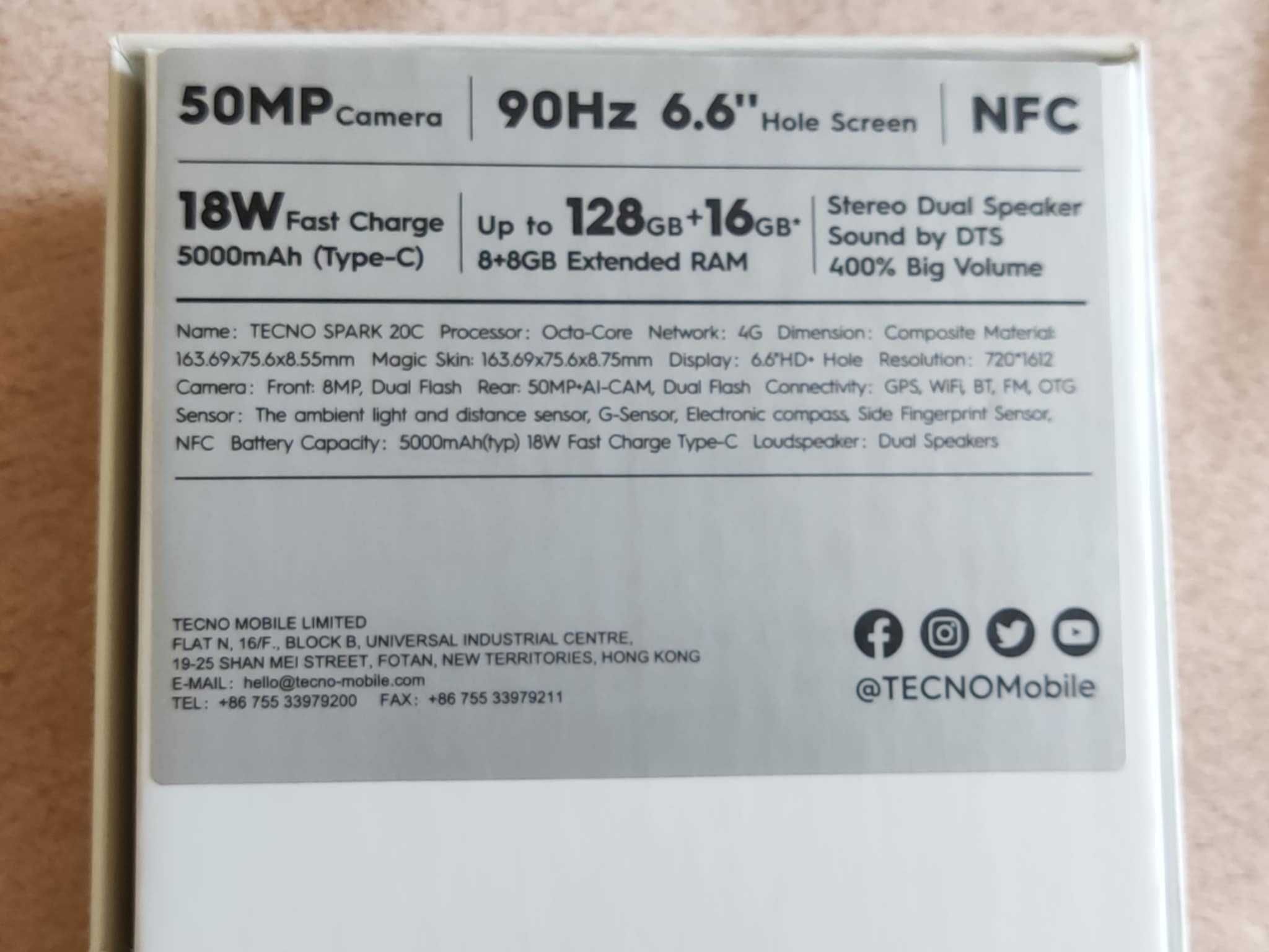 sprzedam praktycznie nowy smartfon Tecno Spark 20c 8/128 gb
