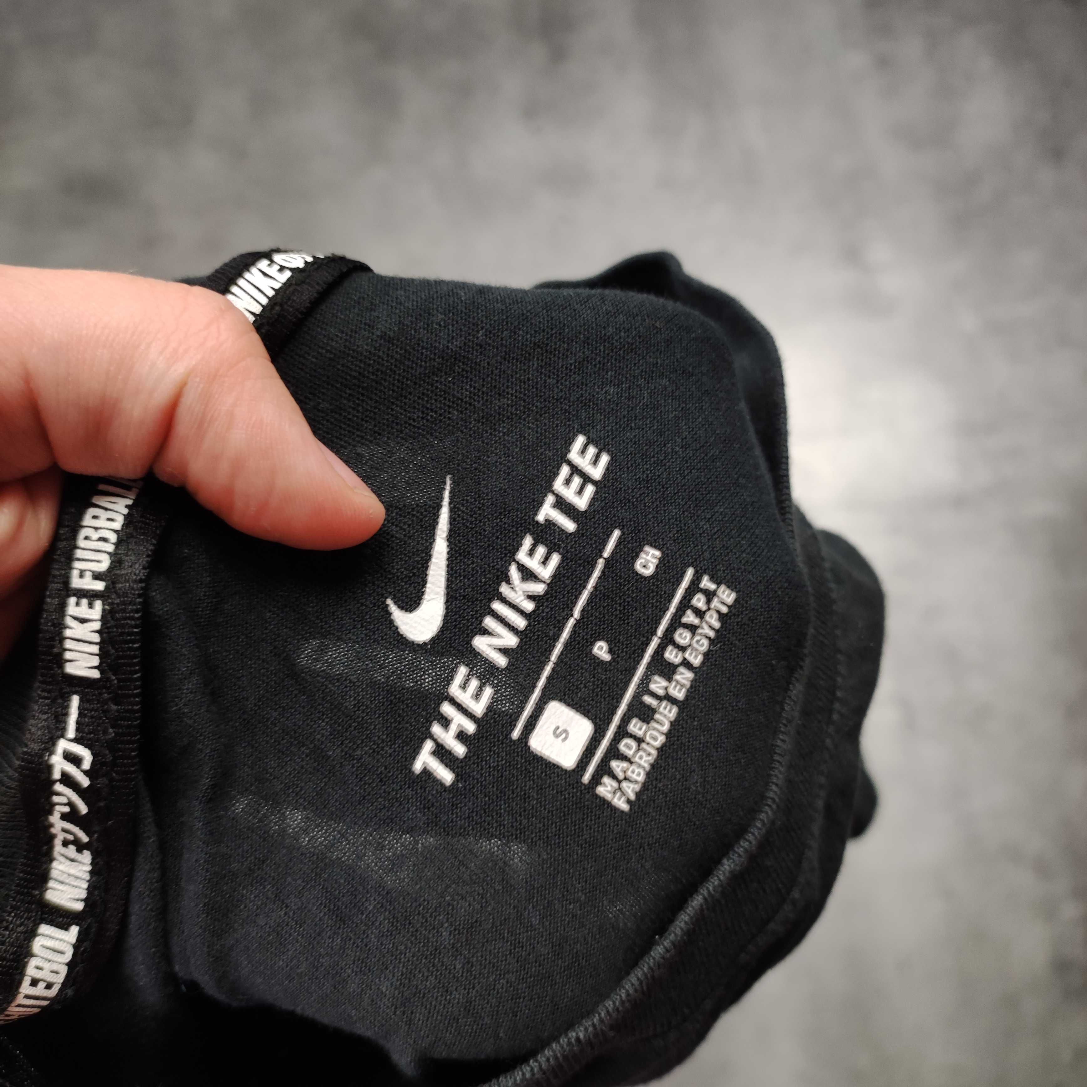 MĘSKA Koszulka Sportowa Bawełna Czarna Duże Logo Nike FC Football