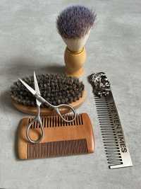 Набір для догляду за бородою та вусами ножиці гребінець (5 предметів)