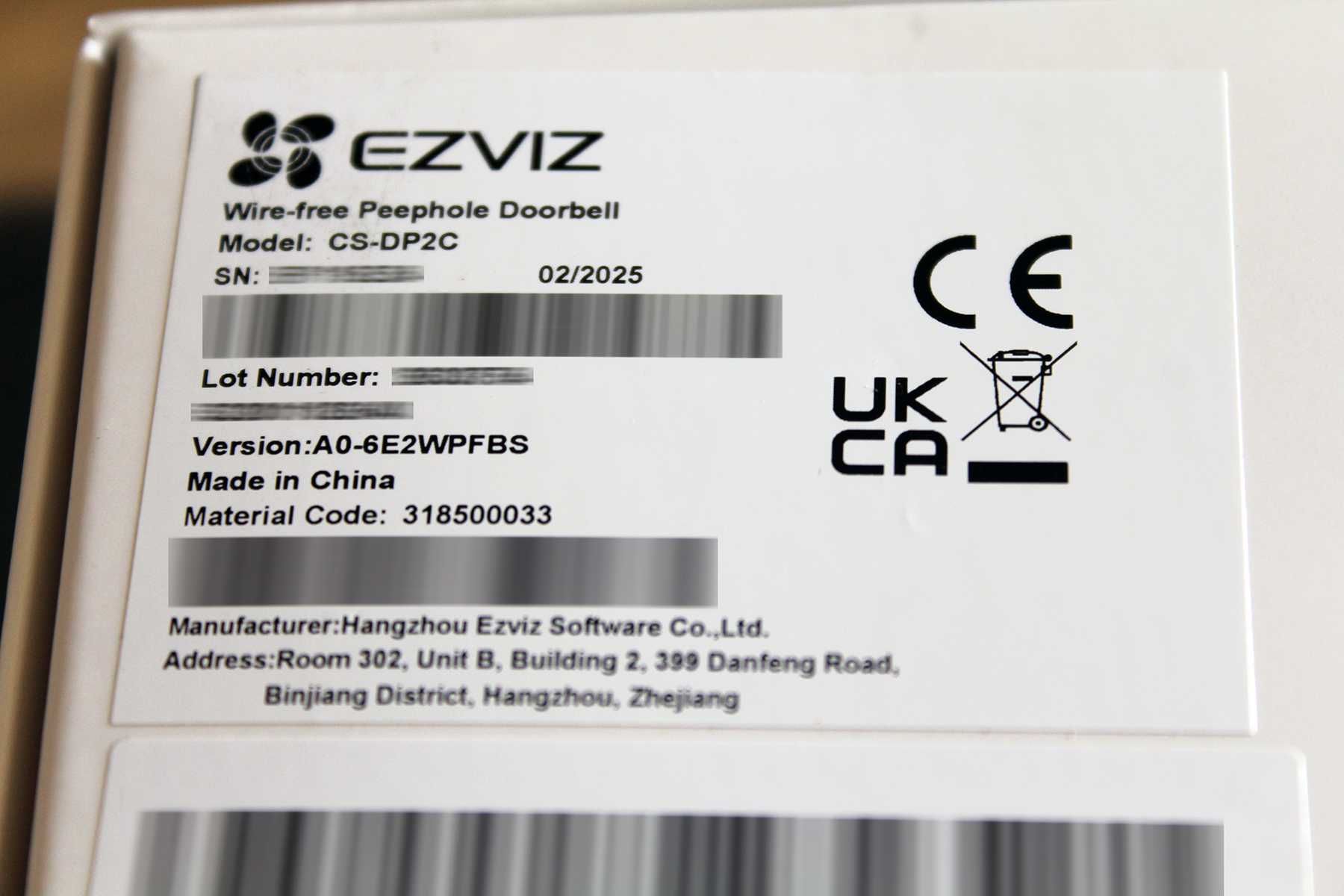 Беспроводной IP дверной звонок Ezviz DP2C с монитором WiFi