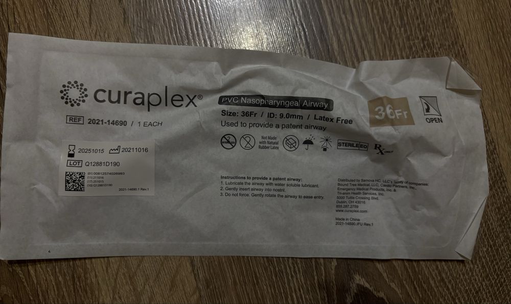 Трубка назофарингеальна Fr 20-36 CURAPLEX