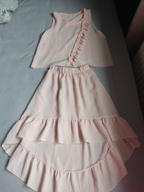 Komplet różowy spódnica i bluzka