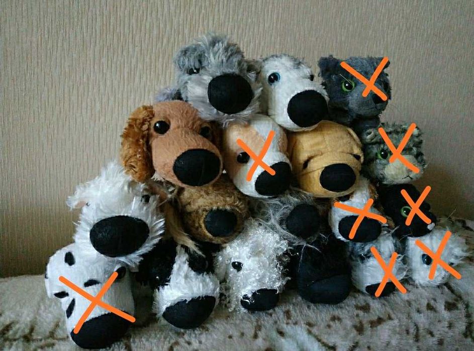 Детские мягкие игрушки собака кот зайчик мышка кукла горилла утка