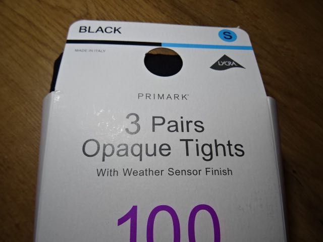 Primark 3 x nowe czarne rajstopy S
