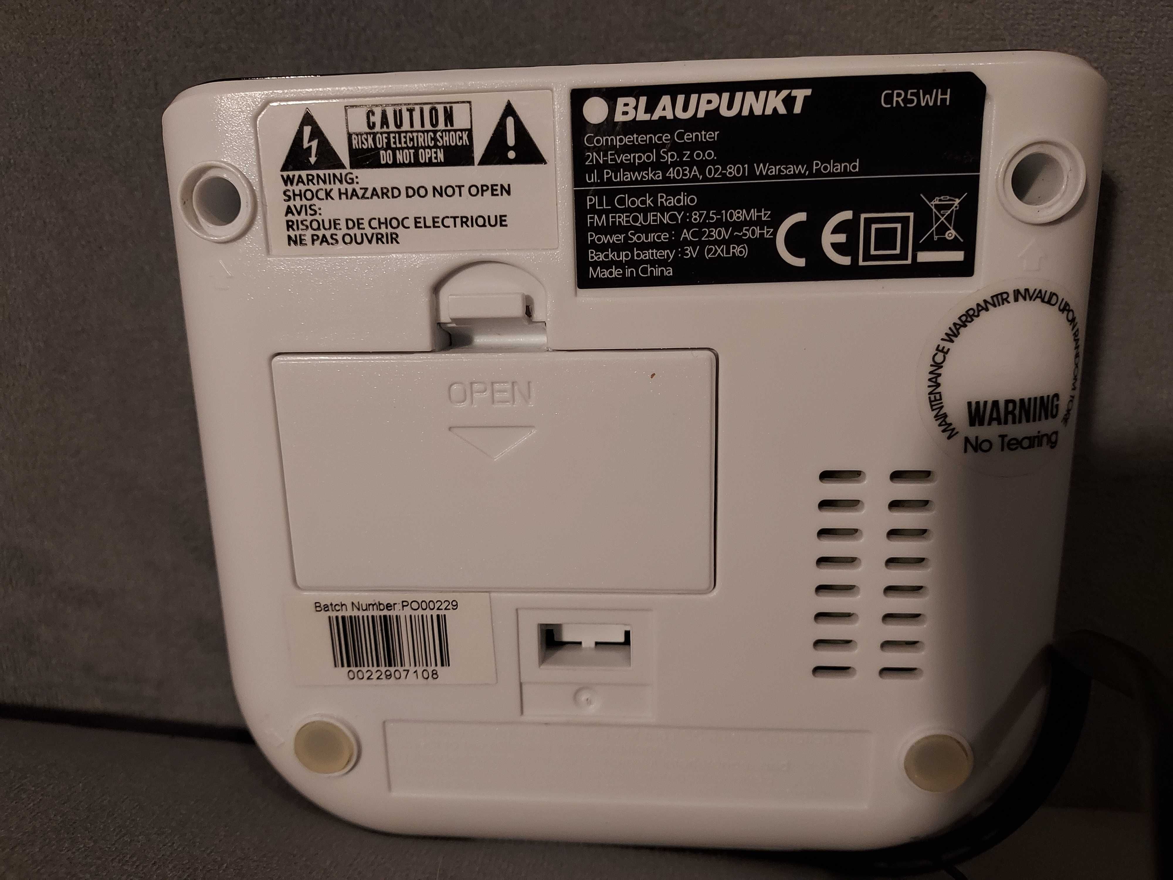 Radiobudzik Blaupunkt CR5WH / Zegar / Radio