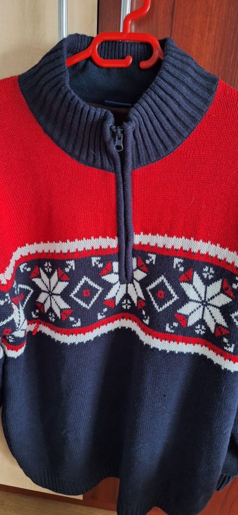 Sweter męski, wzór norweski XL