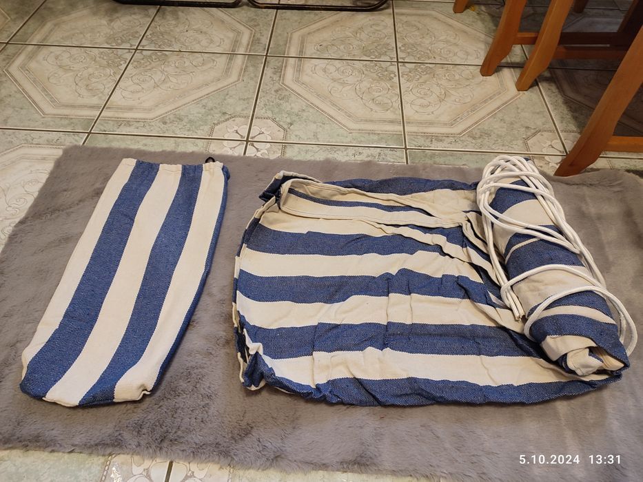 Nowy duży niebieski hamak ogrodowy dla 2 osób