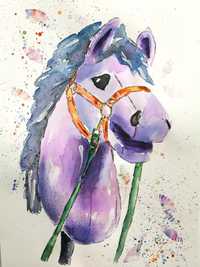 Hobby horse akwarela A3