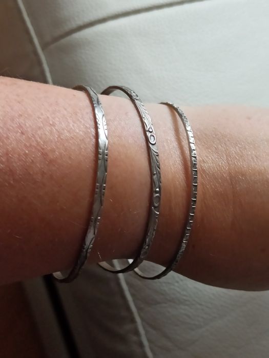 Bransolety srebrne Warmet, zestaw