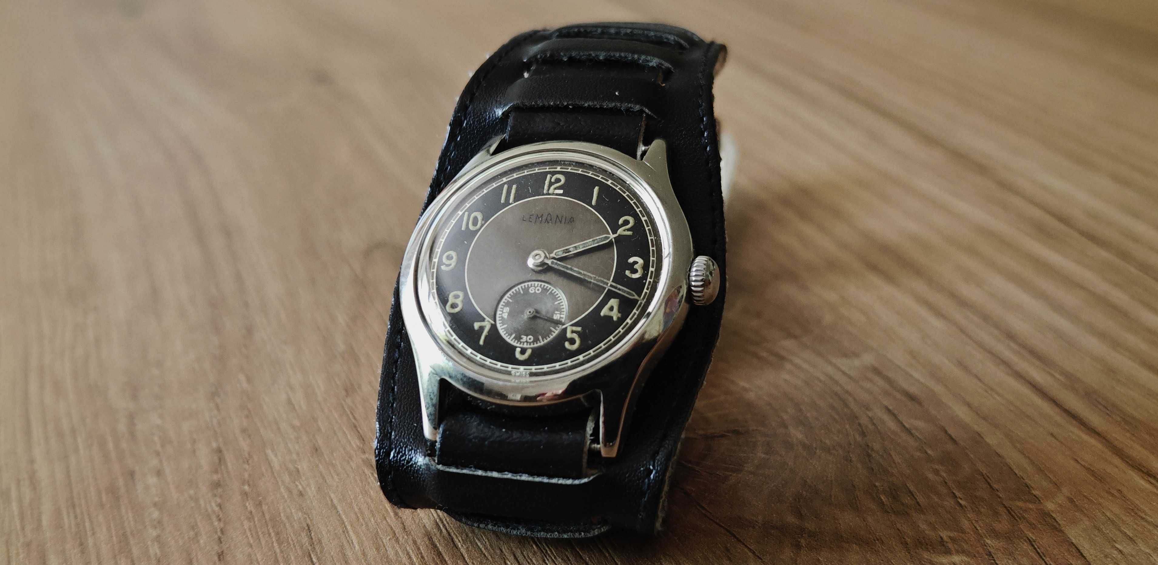 Stary Militarny Zegarek Lemania 239A Bullseye Iwc  50-te Lata Unikat
