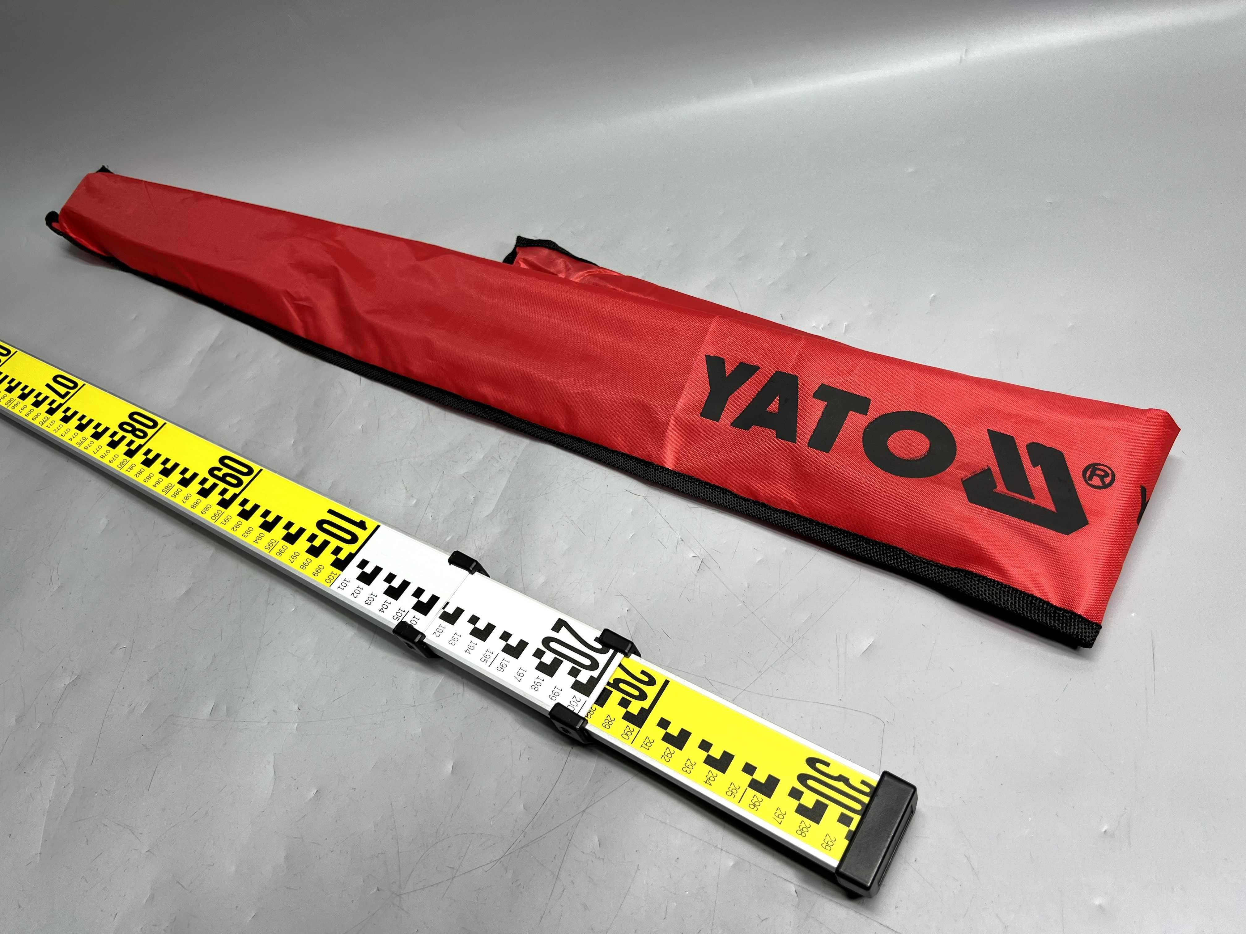 Рейка 3 м YATO для оптического нивелира Алюминиевая Проф качество