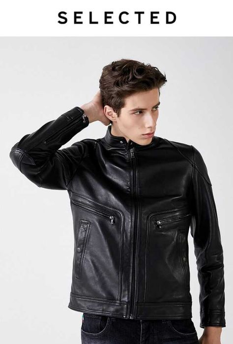 SELECTED чоловіча шкіряна куртка з натуральної овечої шкіри