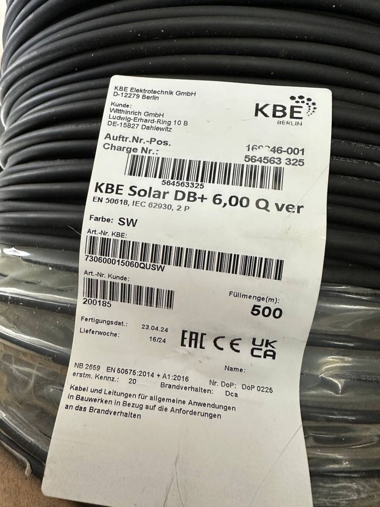 Продам солярний кабель для солнечних панелей KBE HIKRA LAPP