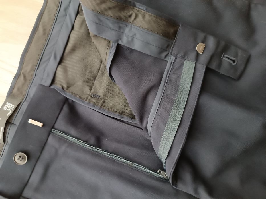 Granatowe męskie spodnie garniturowe eleganckie 48 4XL