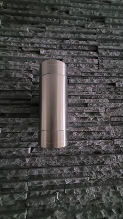 Lampa elewacyjna kinkiet tuba  chromowana góra  dół