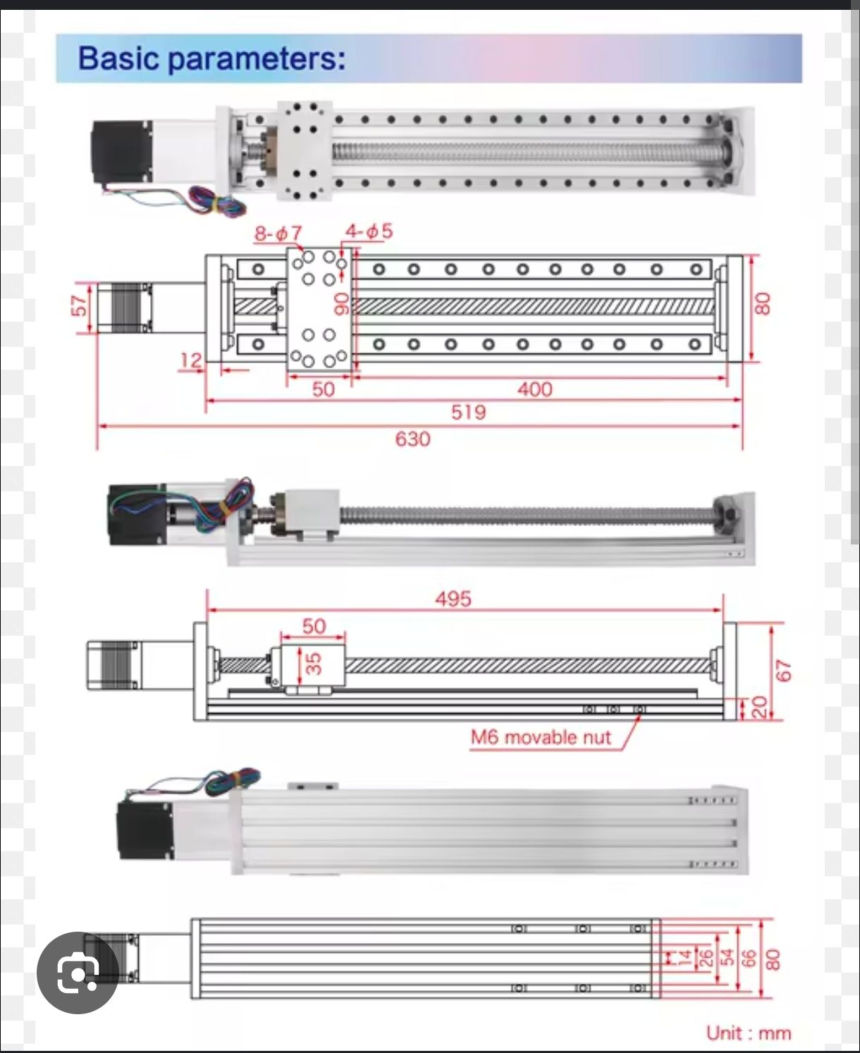 ZBX80 eixo cursor linear CNC