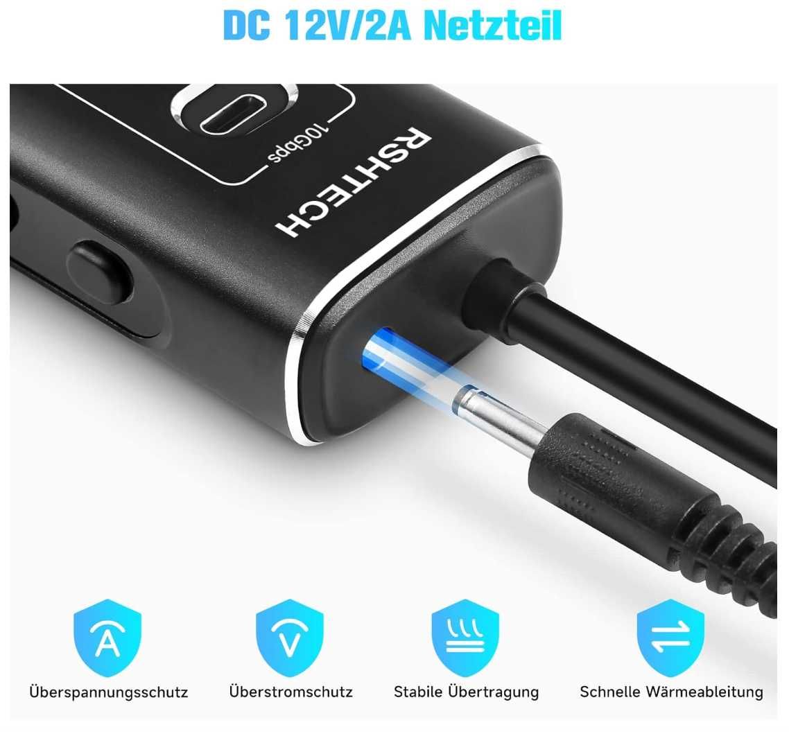 Aktywny koncentrator USB z zasilaczem RSHTECH 7-portowy x2 C USZKODZON