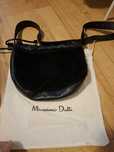 Massimo dutti torebka z futerkiem czarna stan bdb