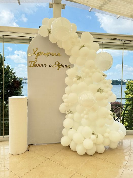 Гелеві та повітряні кульки, оформлення фотозон, коробки - сюрпризи