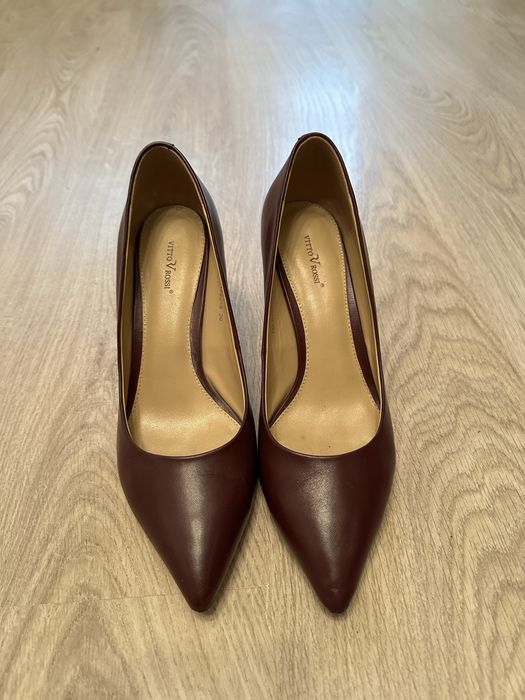 Бордові шкіряні туфлі