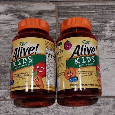 Alive! комплекс мультивитаминов для детей, вишня, апельсин и виноград