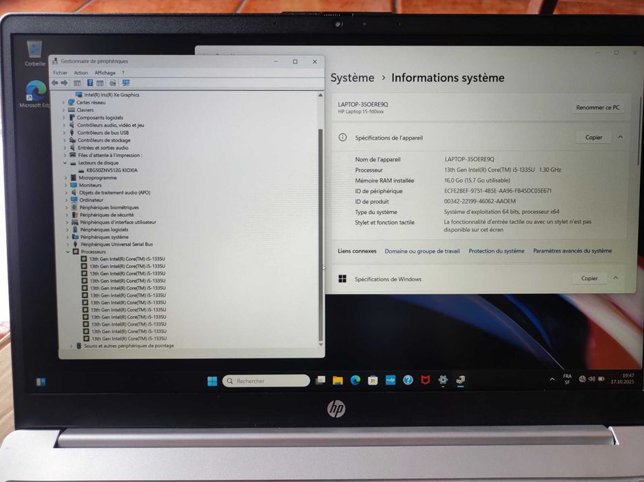 Portátil HP 15.6" FHD i5-1335U 16GB RAM 512Gb Nvme Windows 11