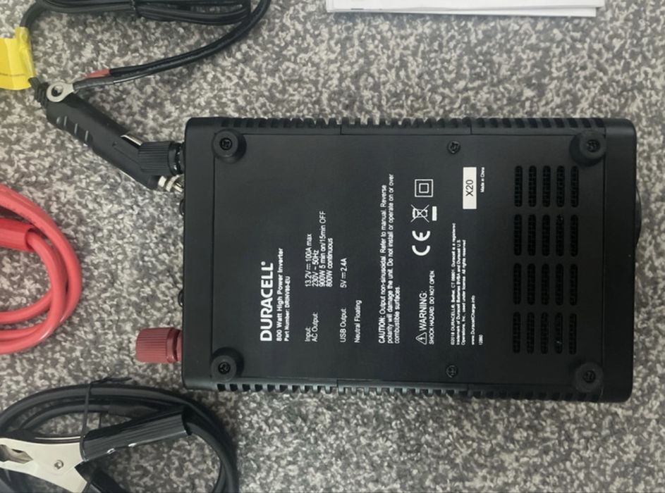 Nowy inwerter Duracell 800W - do auta, kampera, awaryjnego zasilania