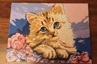 NA CEL CHARYTATYWNY Obraz z kotem. Efekt malowania po numerach. A3