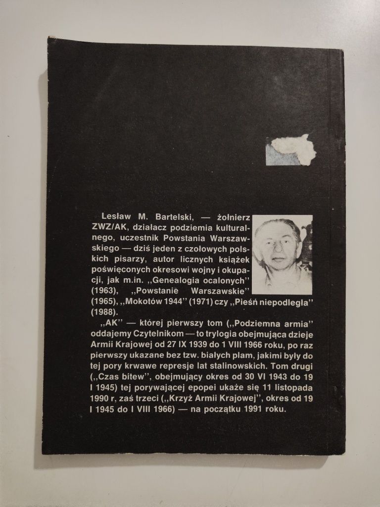 AK Podziemna armia tom I - 1 Lesław M. Bartelski x