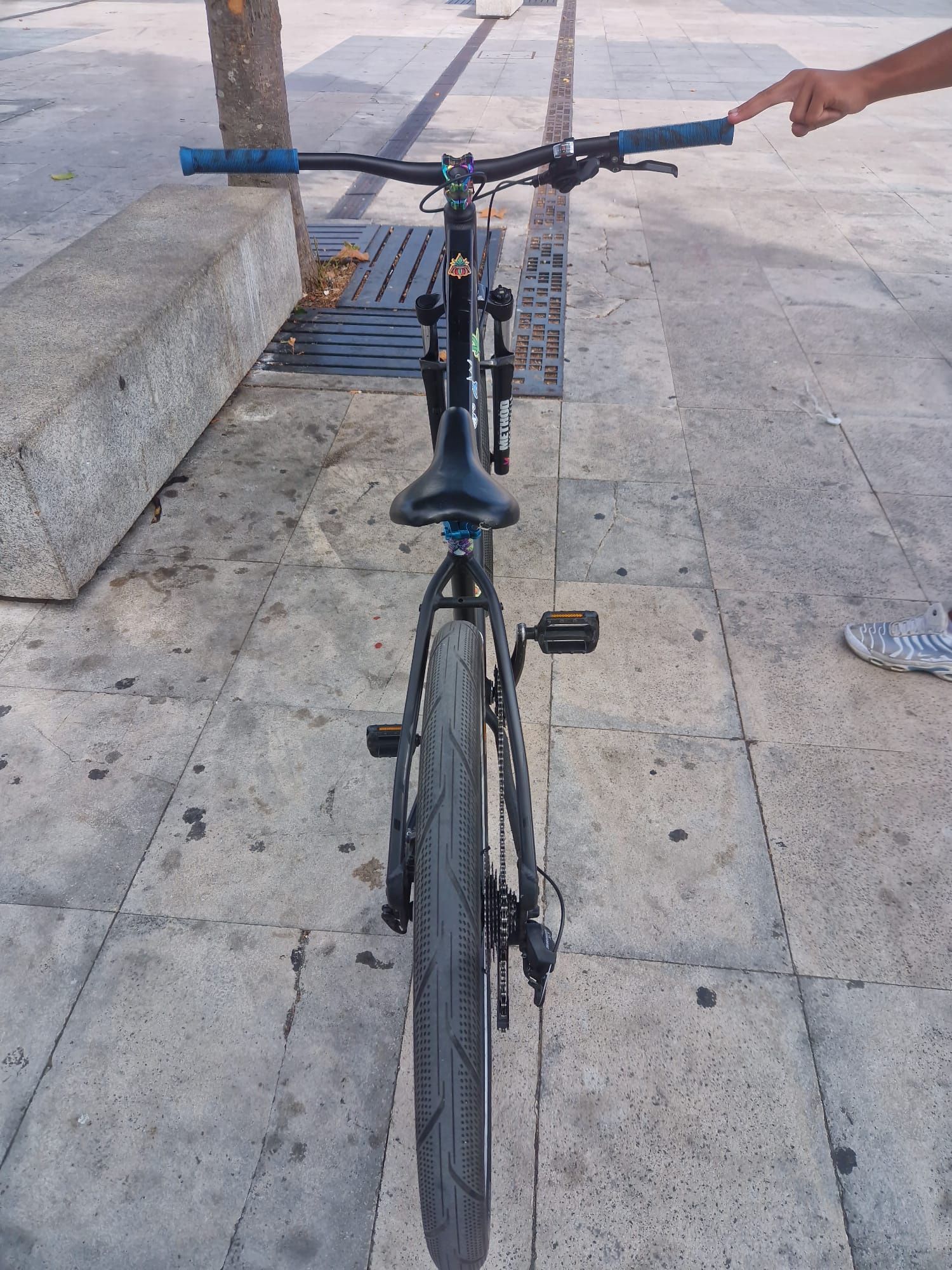 bike wheellie/grau