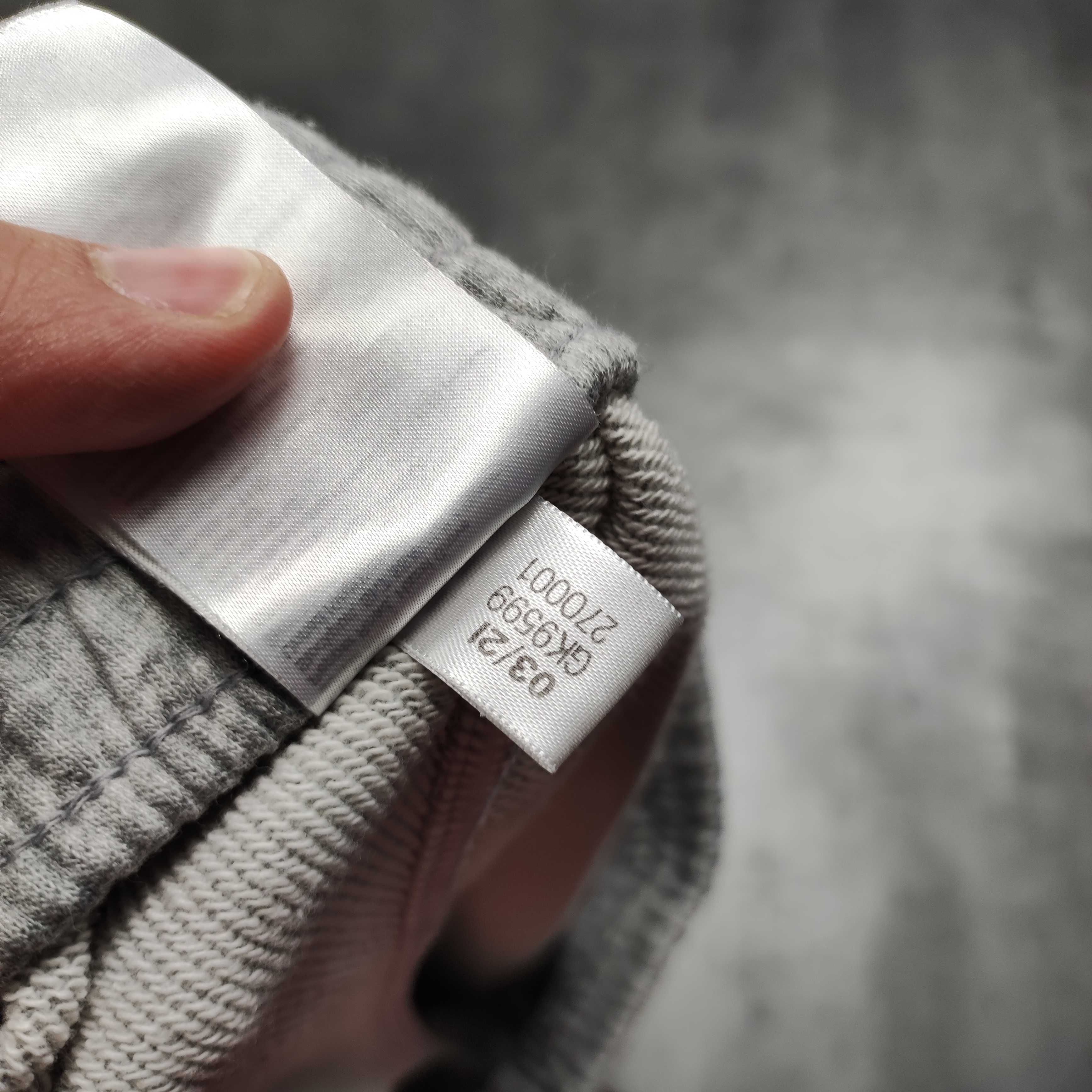 MĘSKIE Szare Bawełniane Dresy Sportowe 3 Paski Adidas Originals Haft