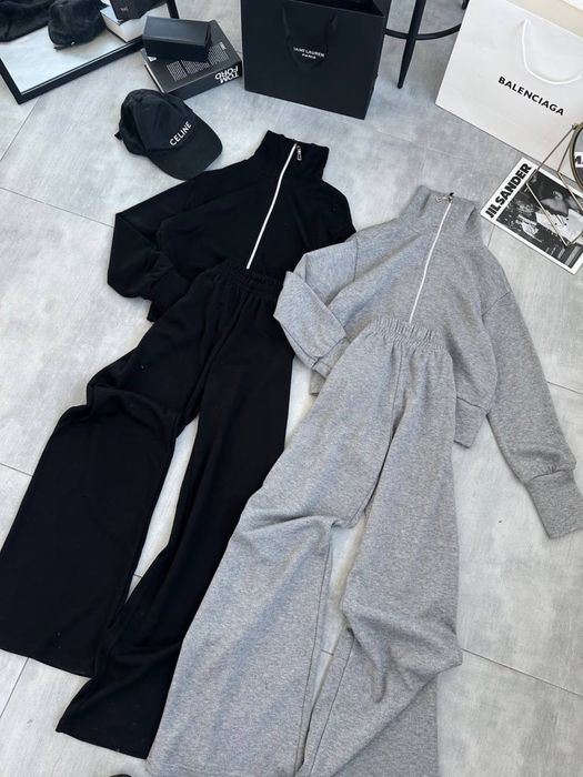 Женский костюм с двухсторонней ангоры 42-48 серый/черный/беж S M L