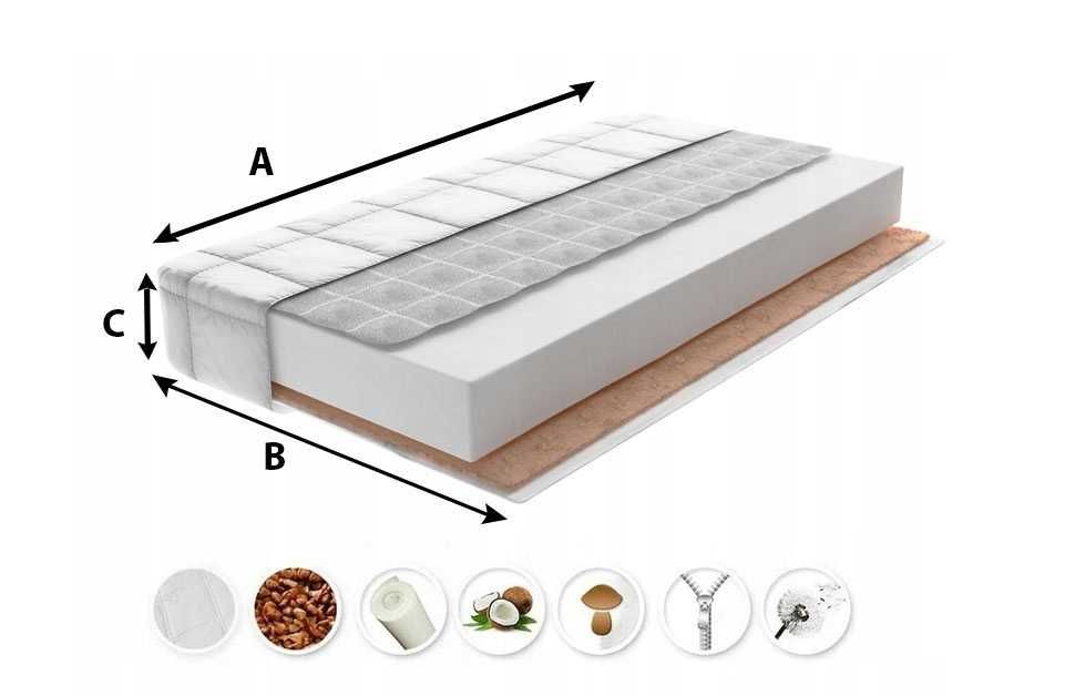 WYGODNY Materac Do Łóżeczka Pianka Kokos 120x60 Premium *OKAZJA*