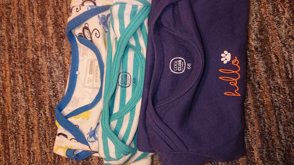 Cena za 3 x body z długim rękawem, r. 68 / CoolClub, Name it