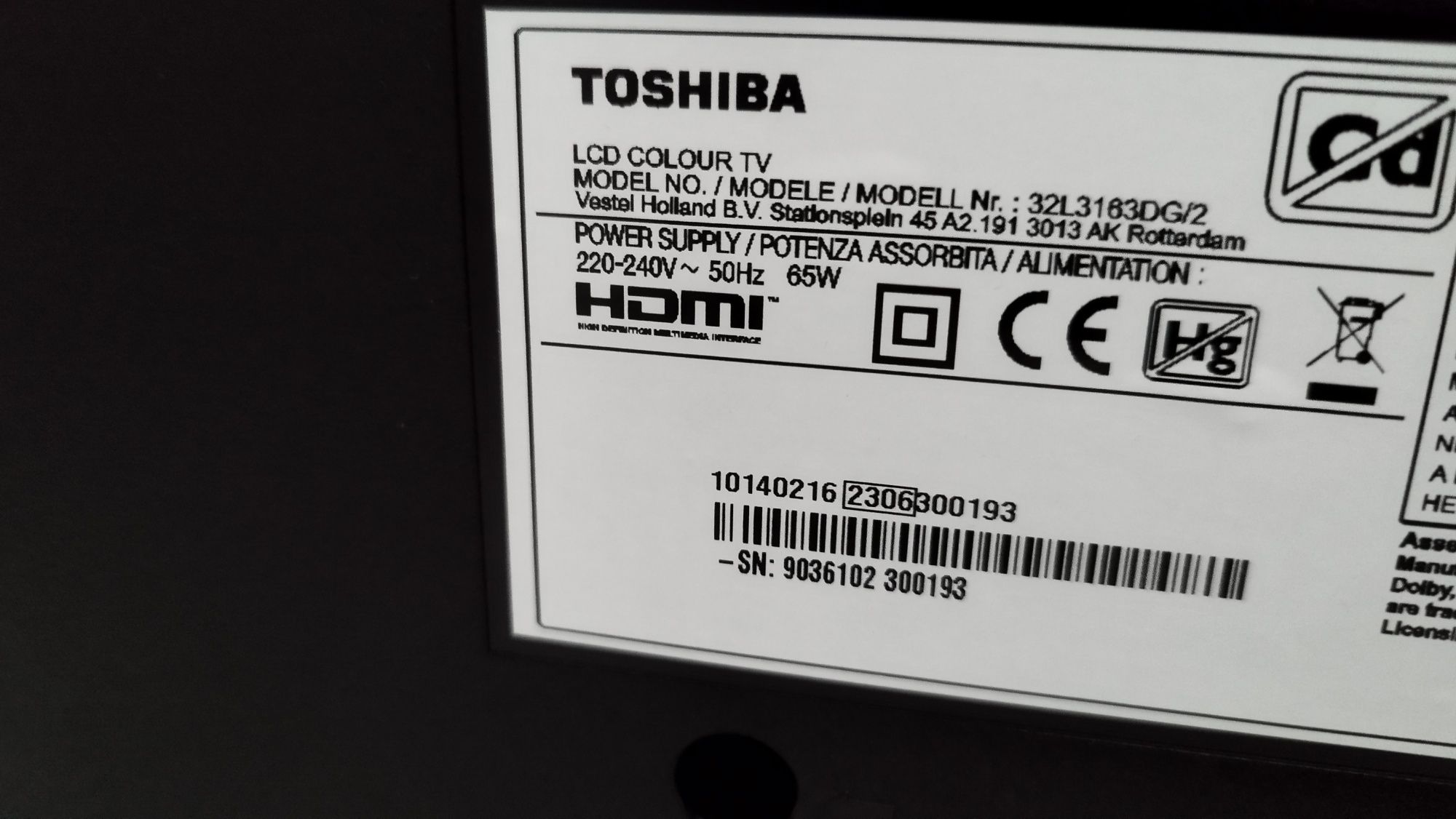 Televisão LCD Toshiba