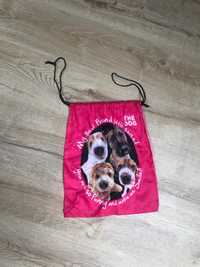 Nowy worek plecak dwustronny The Dog tanio różowy na wf do szkoły