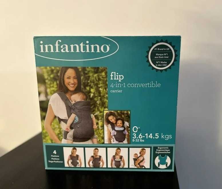 Marsúpio Infantino Flip Advanced 4 em 1 desde 0+ até 14,5kg com babete