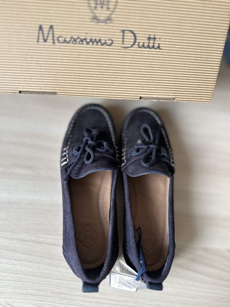 Шкіряні мокасини кожаные мокасины туфли Massimo dutti 32 розмір