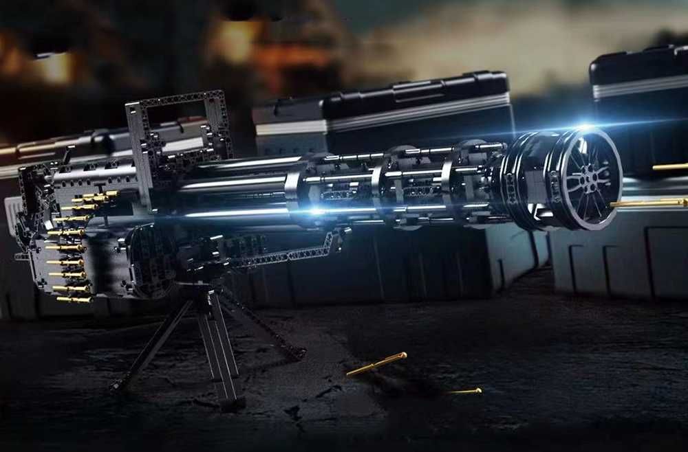 Klocki Technic Strzelający Karabin Minigun Gatling Gun 1524 elementy