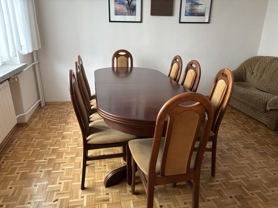 Stół dębowy rozkladany + krzesła