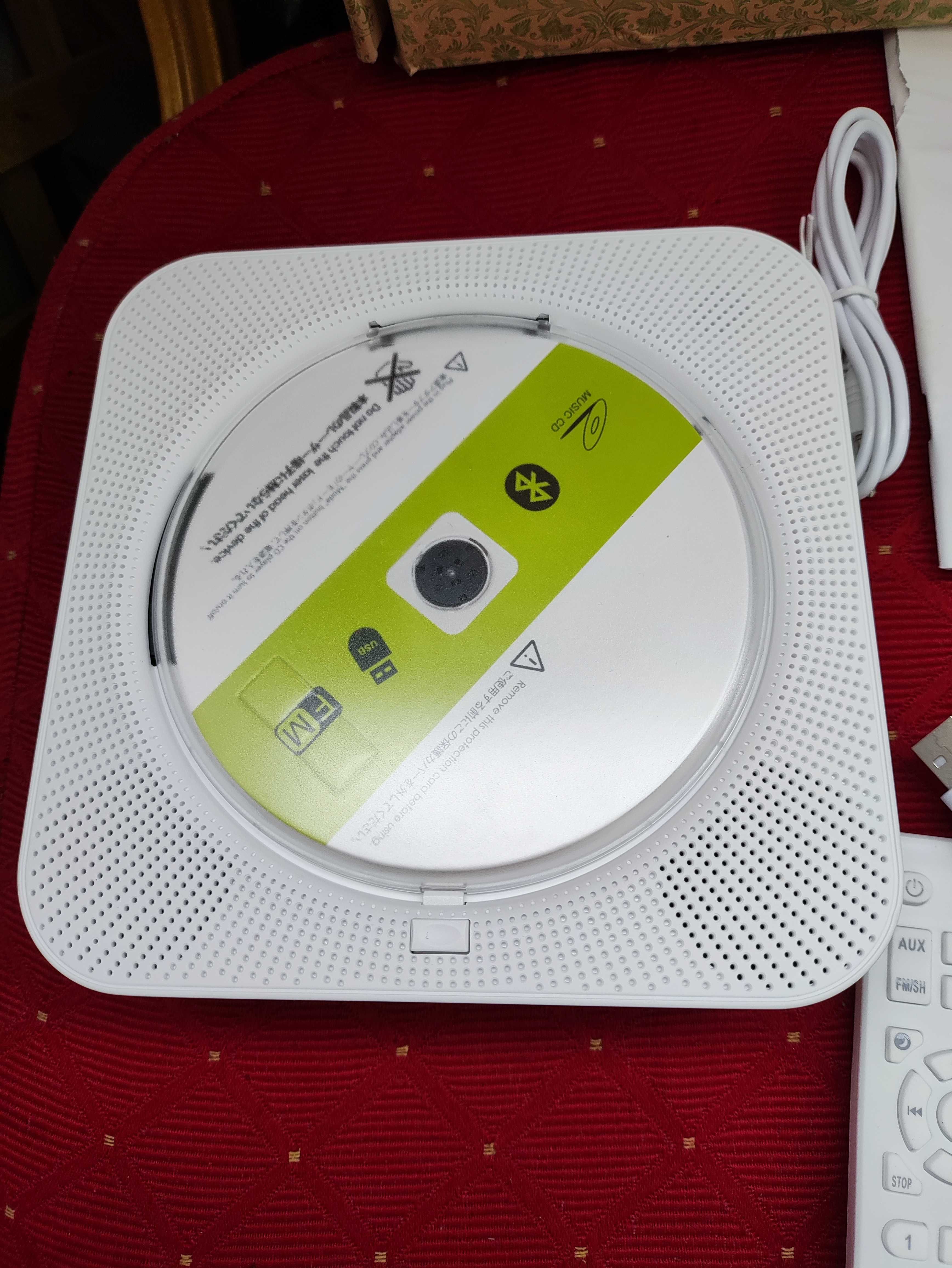 CD Player USB Przenośny odtwarzacz Bluetooth Radio biały Dyskmen Mp3