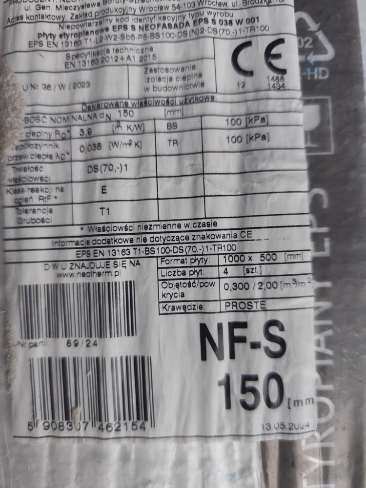 Styropian neotherm 15cm 0.038