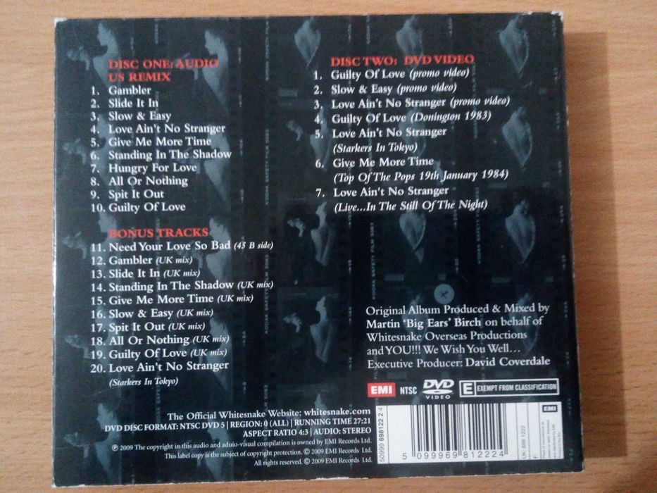 WHITESNAKE - CD+DVD Slide It In 25th Anniversary Special Edition RARO