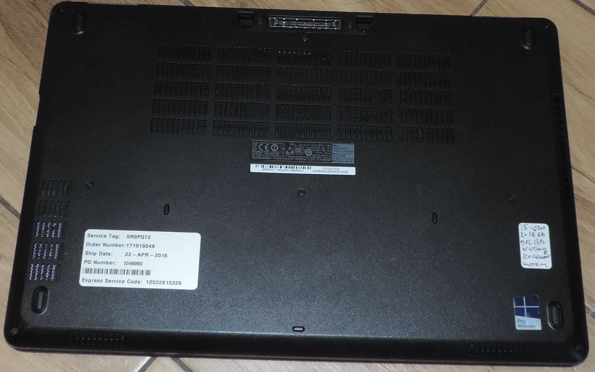 Dell Latitude e5570 i5 RAM32 SSD512 15,6FHD gw12m W11-Lapserwis Elbląg