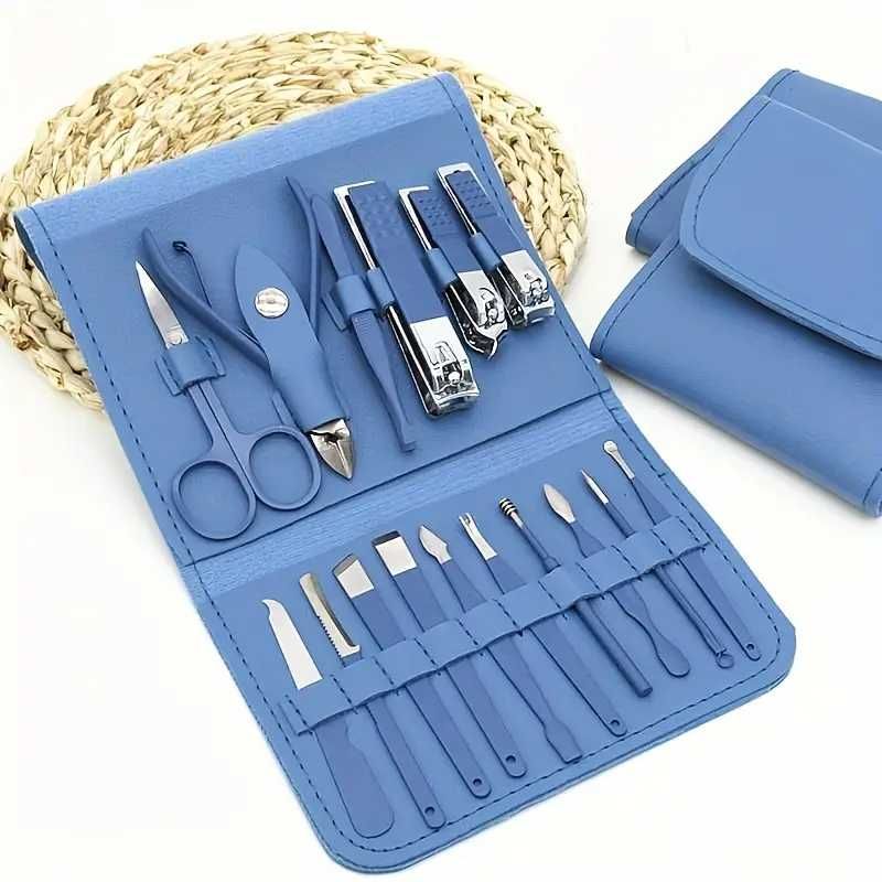 Zestaw do manicure pedicure paznokci akcesoria przybornik 16w1 etui