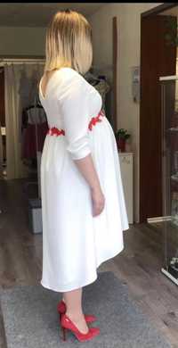 Biala sukienka ciążowa. S/M. sukienka slubna ciążowa