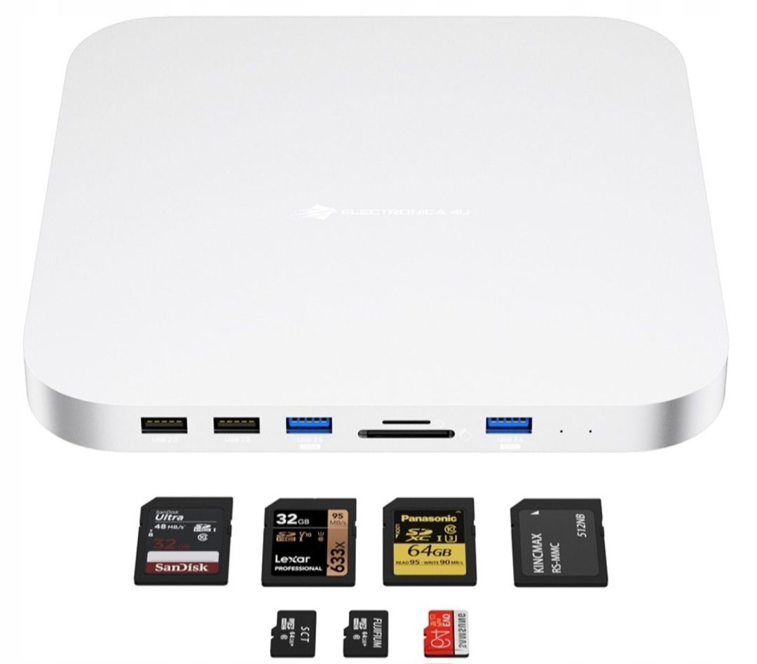 Stacja dokująca Hub MC25 SSD HDD 2,5" Mac Mini 7w1 5 Gb/s USB SD micro